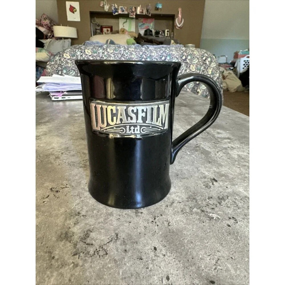 Lucasfilm Metal Logo Black Coffee Mug Cup Stein - Picture 1 of 6
